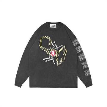 POSHBRAIN SCORS WASHED TEE - GRAY WASHED